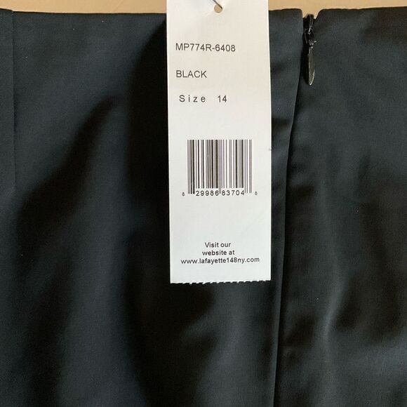 Lafayette 148 Pants Dress Trousers Side Zipper Ankle Slits Black Women Size 14 - Picture 5 of 15